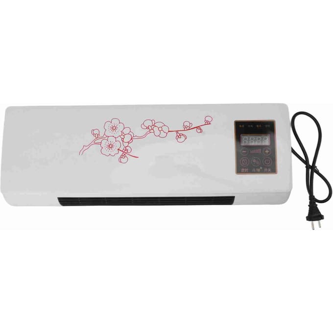 Chauffage d'appoint Polyvalent Portable Faible Bruit Ventilateur Chauffant Mural Avec Télécommande pour Salle de Bain Chambre à Coucher white