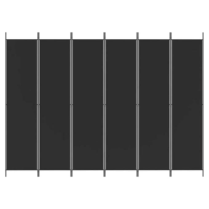 vidaXL - Kamerscherm - met - 6 - panelen - 300x220 - cm - stof - zwart