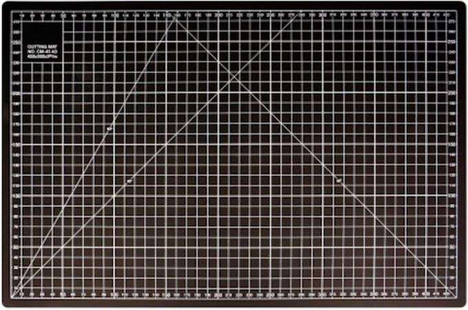 Snijmat 45 x 60 cm met schaalverdeling aan 2 kanten Zwart