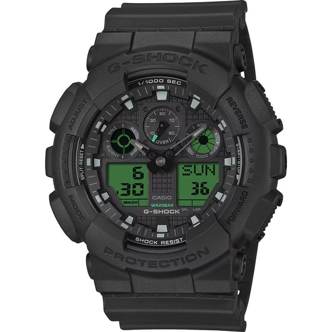 G-Shock Classic Style GA-100BEG-1AER GA-100 Series - Electro Green Horloge