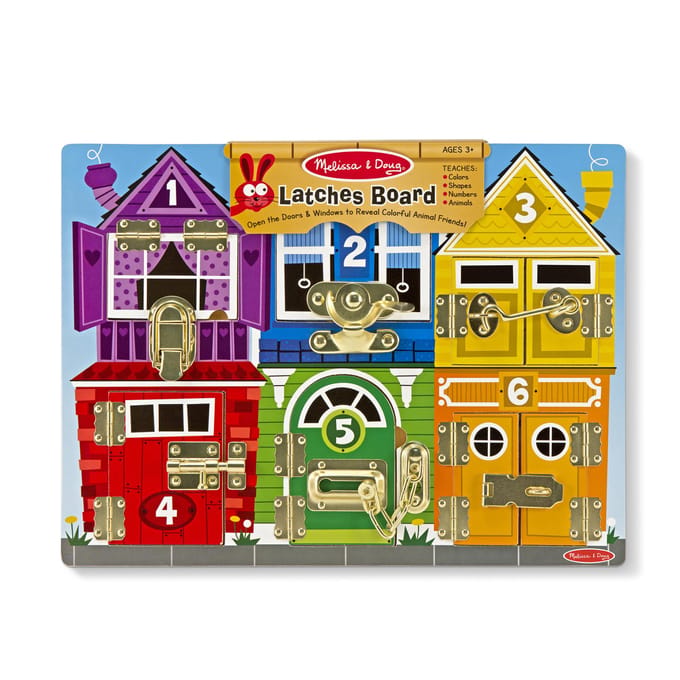 Spinmaster Melissa & Doug & Doug - Latches Board Baby- en peuterspeelgoed Badspeelgoed Houten speelgoed