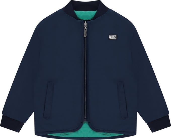 Stains and Stories boys reversible jacket Jongens Jas - deep sea - Maat 128