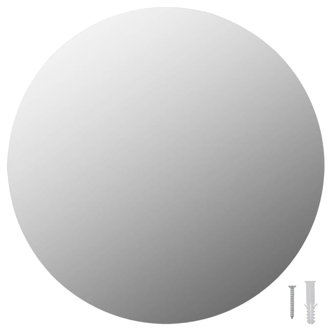 vidaXL - Wandspiegel - met - LED-lampen - rond - glas