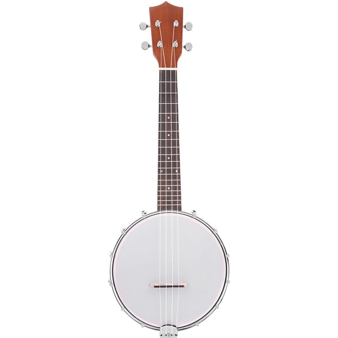 4-snarige Banjo Set met BJ10 Snaren Capo Reinigings- en Poetsdoek white