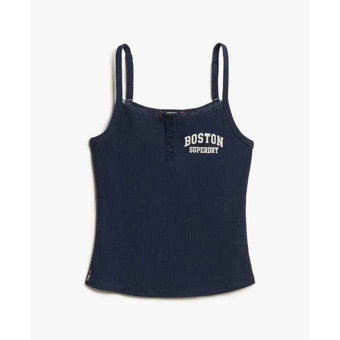 Superdry - Athletic Essentials camitop met knopen en print - Dames - Vesten