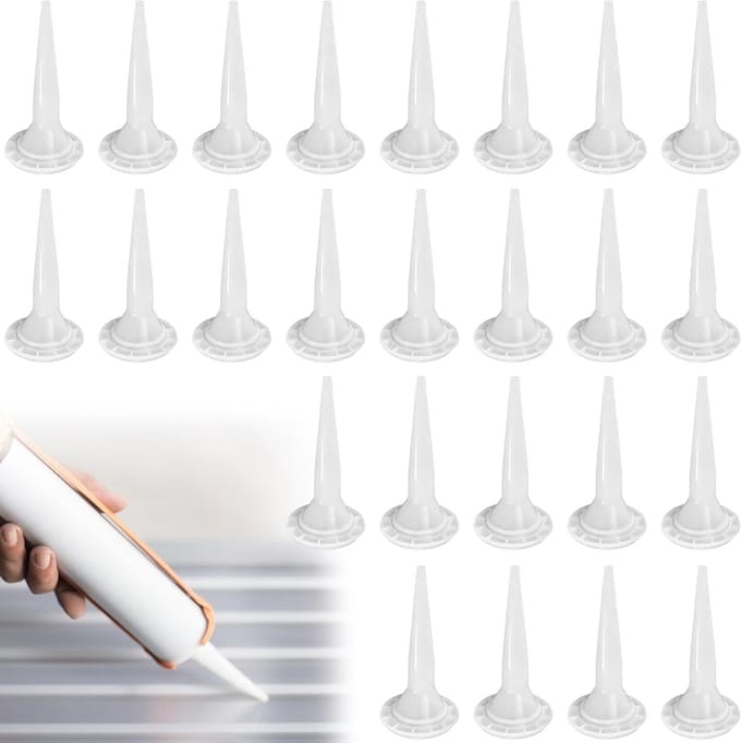25 Stuks Sealing Nozzles, Witte Silicone Conen voor Kitpistool, Herbruikbare Applicator voor Lijm en Epoxy, Duurzaam en Efficiënt