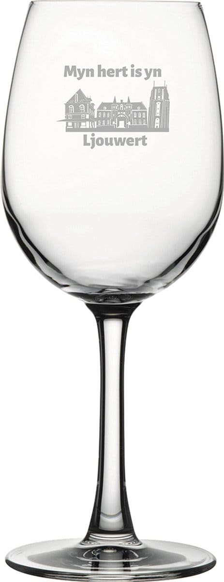 Gegraveerde witte wijnglas 36cl Ljouwert