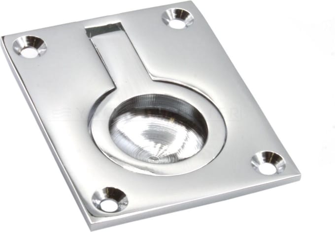 Luikring Chroom - 63x50mm - Rechthoekig