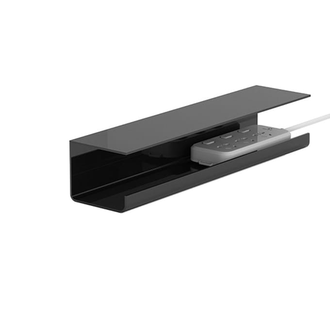 Plateau de gestion des câbles sous le bureau Réduit l'encombrement Durabilité Multiprise sous le bureau sans perforation blanc