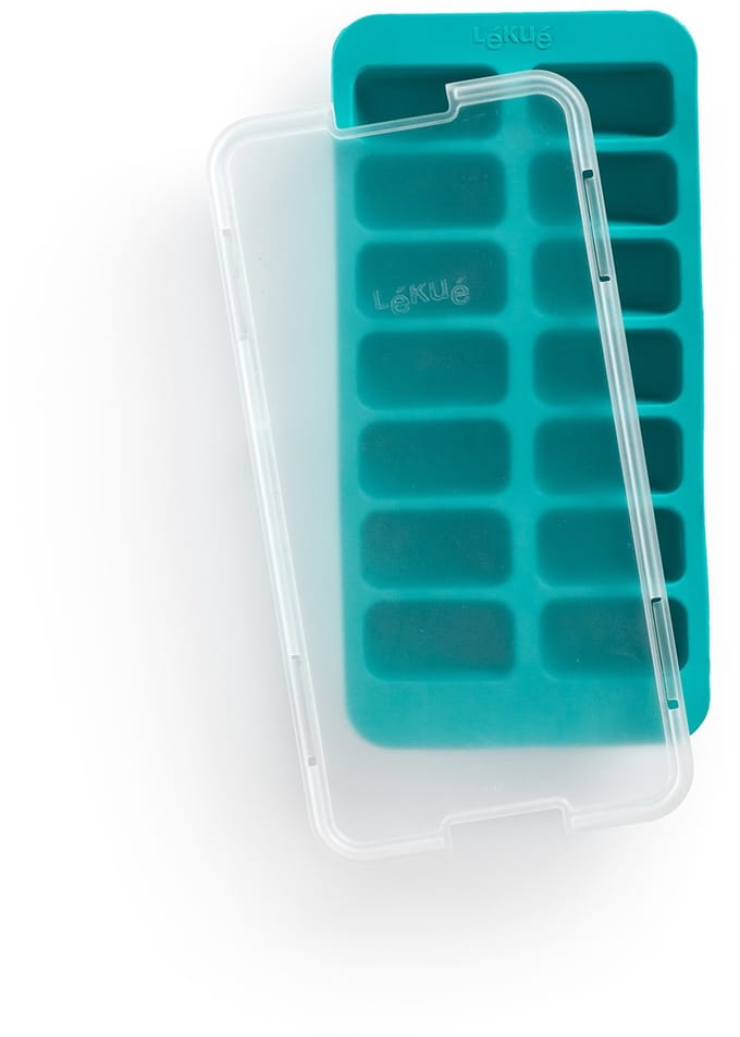 Lékué IJsblokjesvorm - met deksel - Rechthoek - Turquoise