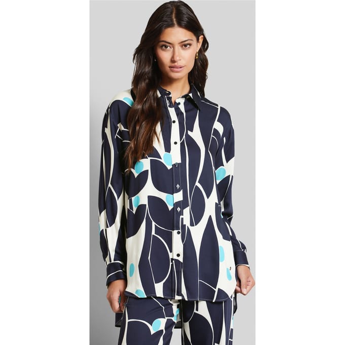 Bugatti Damen Overhemdblouse van vloeiend materiaal