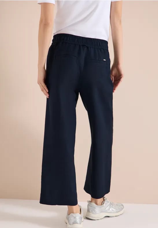 Broek met wijde pijpen in Loose Fit van linnenmix