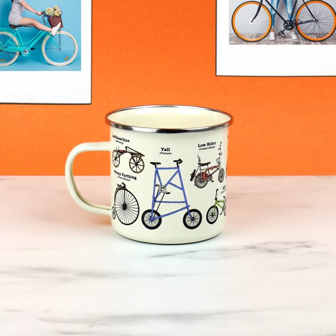 Emaille Mok Met Fietsen van Gift Republic