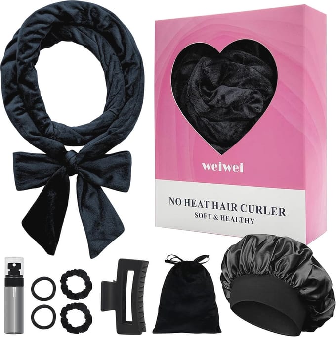 Heatless Nachtelijke Krullende Hoofdband voor Lang Haar met Zachte Rollers