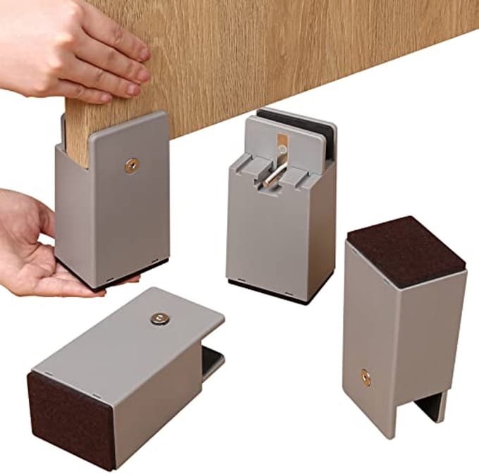 Verstelbare meubelverhogers met schroefklem - 10 cm voor stoel en tafel