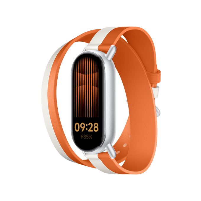 Xiaomi Dual-tone Leather Strap - White and Orange