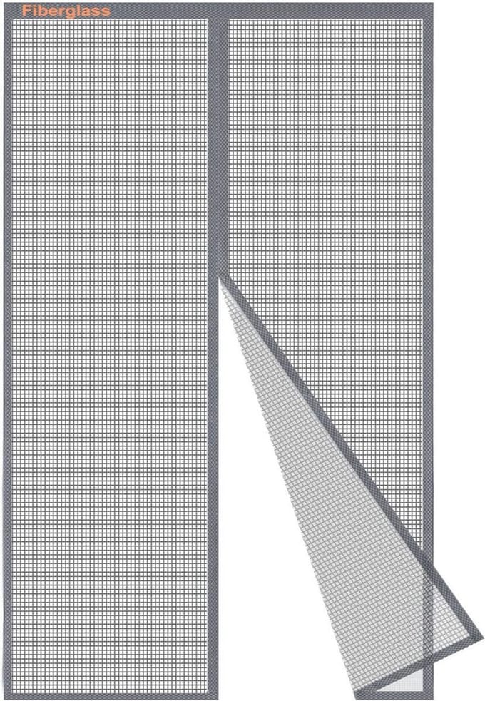 Magnetisch vliegengaas 85 x 210 cm - Grijs, Robuust Anti-Muggen Net voor Deuren en Ramen