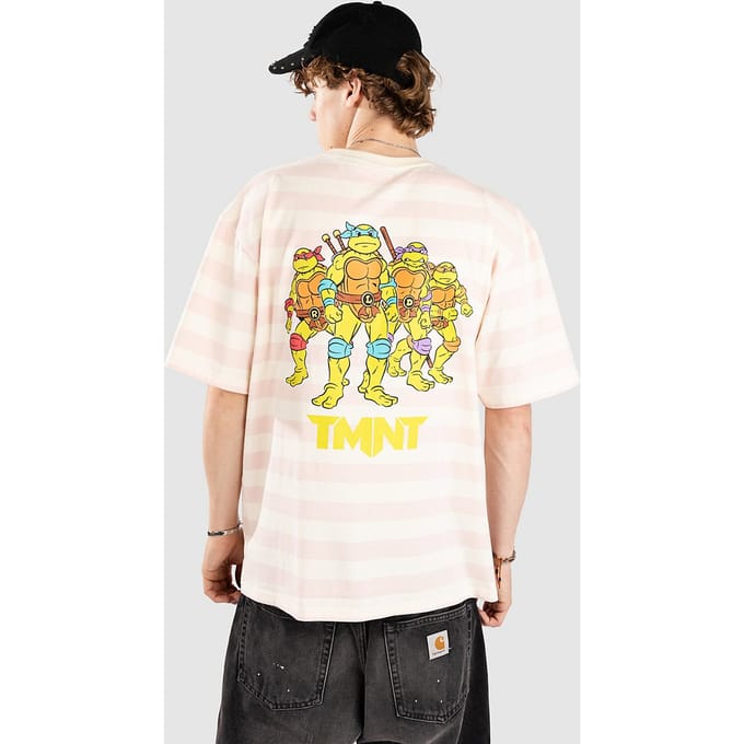 Redefined Rebel CCTurtles Stripe Oversized Fit T-Shirt roze