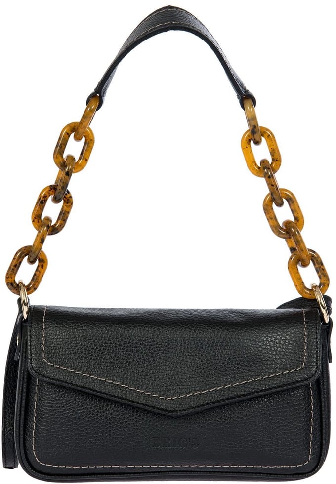 BRIC'S Leren Schoudertas Gondola Shoulderbag Black Zwart