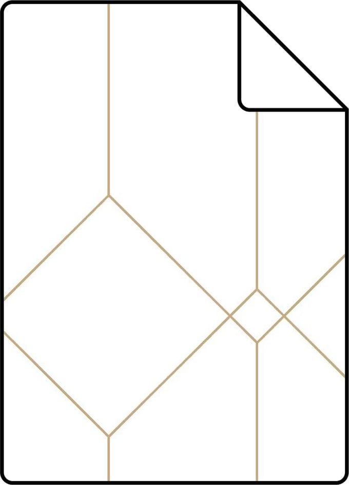Proefstaal ESTAhome behang art deco motief wit en goud - 26.5 x 21 cm - 139223-S