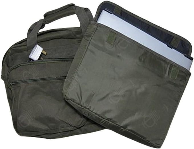 Robuuste Laptoptas Schoudertas Olijfgroen Canvas