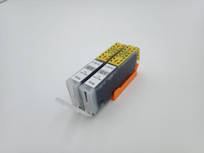 KATRIZ® huismerk inkt voor|Canon CLI-551GY XL |15ml | ( 2stuks) - Met chip