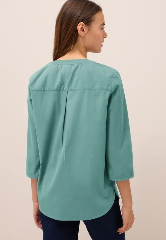 Corduroy blouse met gespleten hals