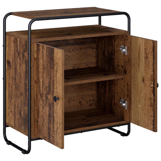 vidaXL - Dressoir - Oud - hout - 68 - x - 35 - x - 75 - cm - Bewerkt - hout