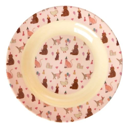 Rice kinderbord diep rond lavender animal print
