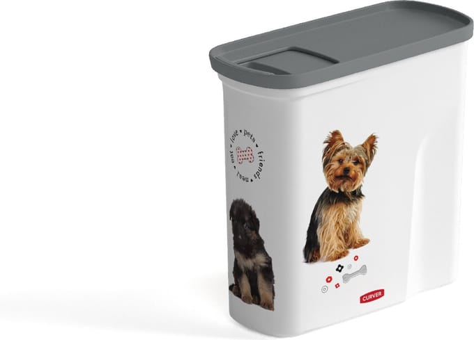 Curver Voedselcontainer Hond - 2L - 1KG - 21x9x20cm - Wit/Grijs
