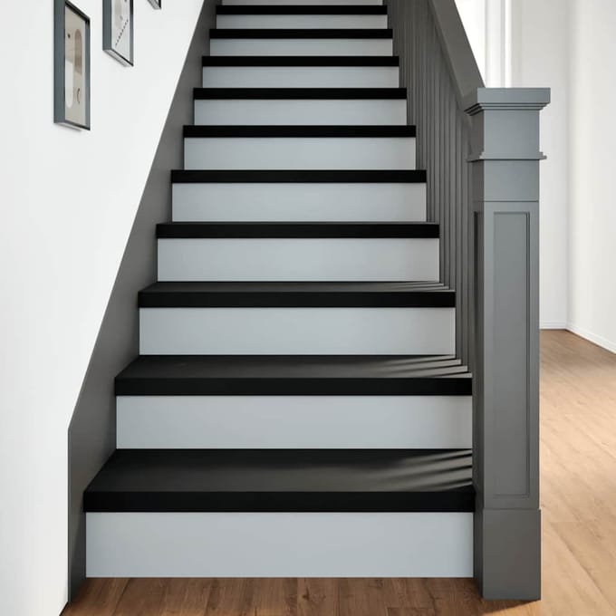 vidaXL - Traptreden - 4 - st - 80x25x2 - cm - massief - eikenhout - bruin-zwart