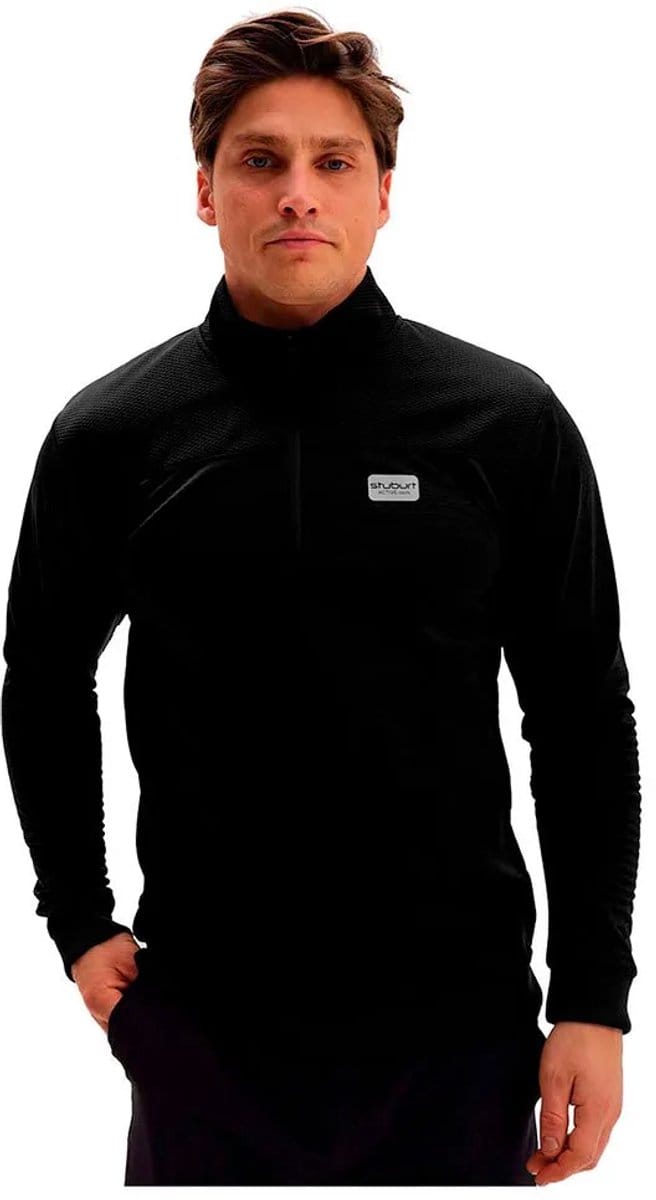 Stuburt Zip Neck Top Trui Zwart S Man