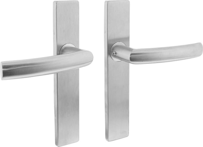 Intersteel Deurkruk Blok op rechthoekig schild blind rvs geborsteld