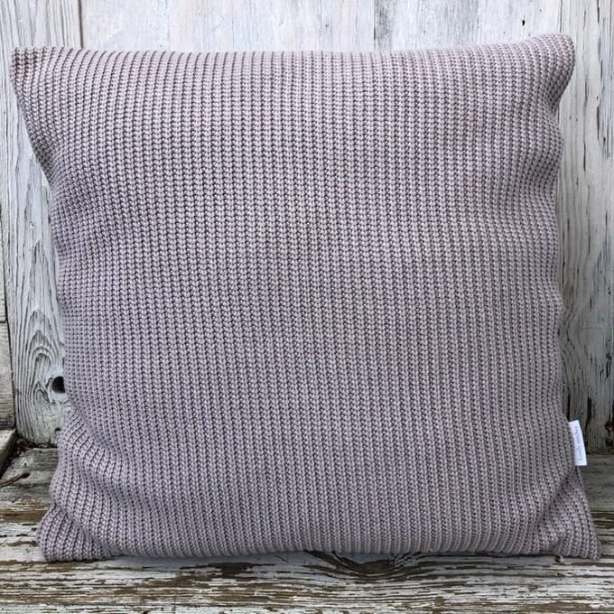 Sierkussen - Gebreid - Patentsteek - Taupe - 45x45cm