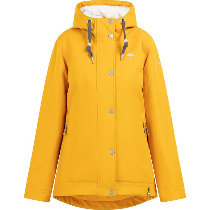 Schmuddelwedda Winterjas gemaakt van gerecycled polyester Dames mosterd