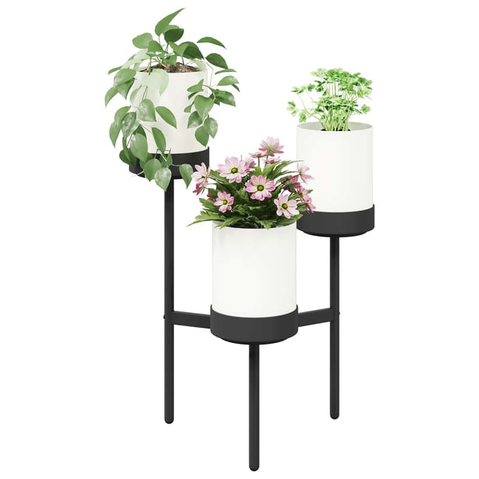 vidaXL - Bloemenstand - Wit - 54 - x - 49 - x - 81 - cm - PP - en - staal