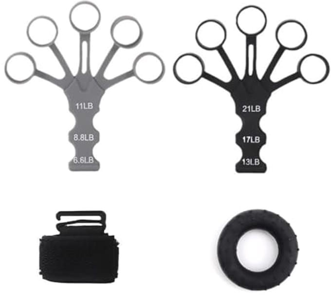 Siliconen Vingertrainer met Instelbare Weerstand - 2 Stuks Grip Trainer voor Krachttraining en Herstel