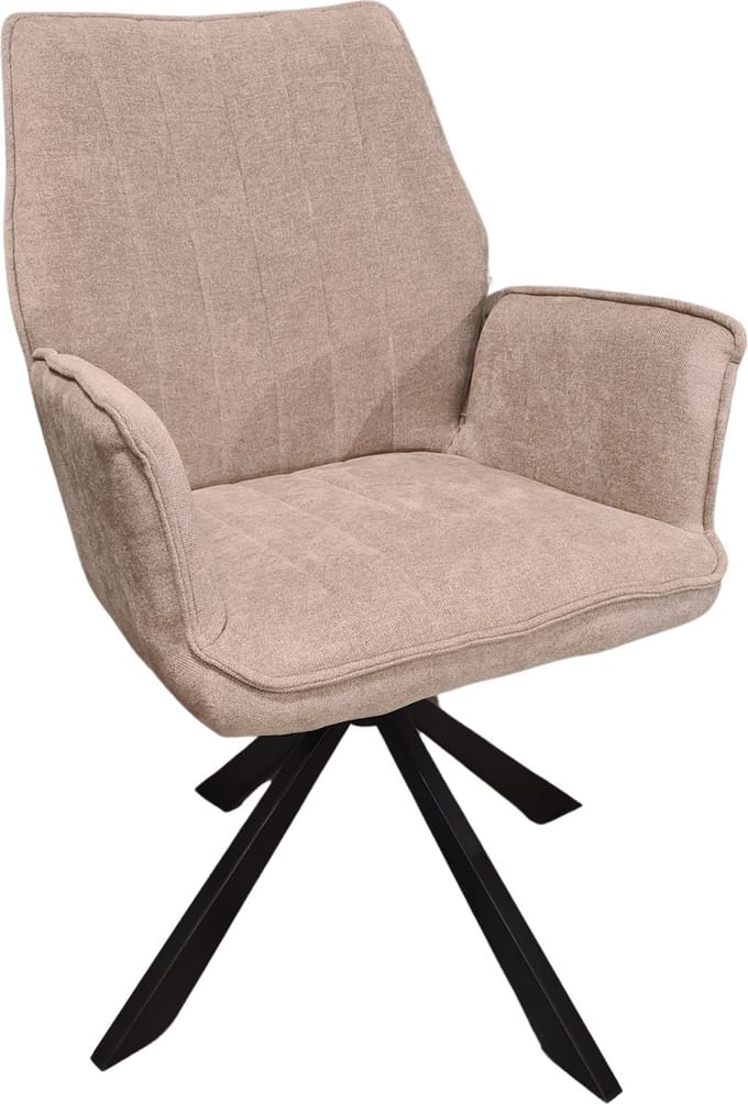 Eetkamerstoel Scott - 360° draaibaar - Storm Stof - Beige