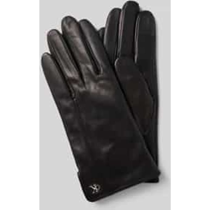 Handschoenen in leerlook met wol