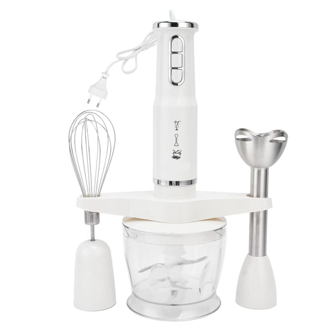 Multifunctionele Handblender Mixer 600W Elektrische Klopper Foodprocessor   Wit white