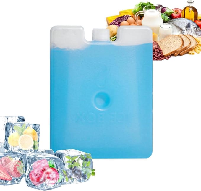 IJsblok Koeler Ventilator - Herbruikbaar Koelpak - Eten Koel Houden - Ruimtebesparend Compact - 250 ml - Wit