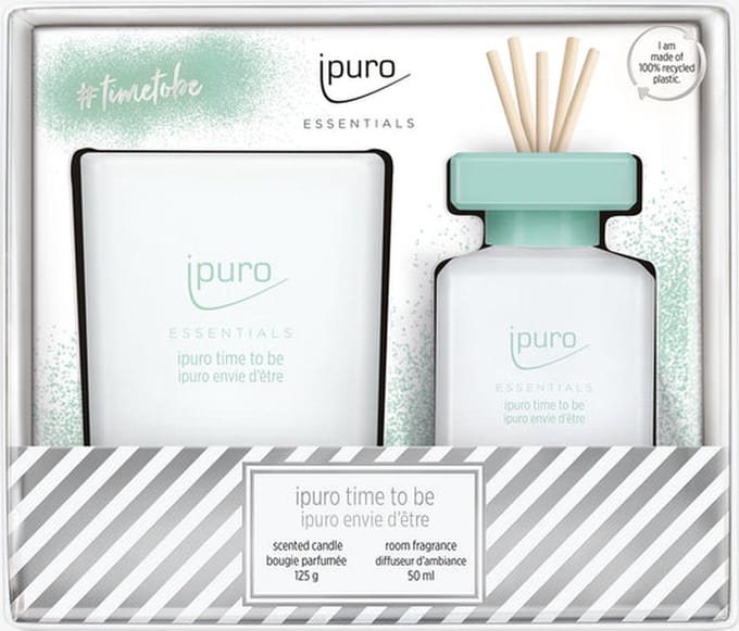 Ipuro Geurstokjes Time To Be 50 ml + Geurkaars 125 gr.