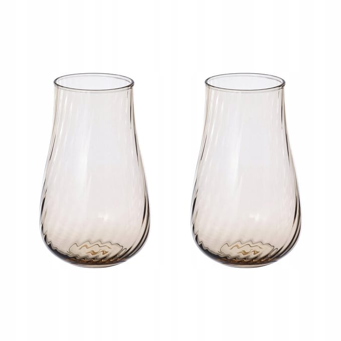 Set van 2 Merkloze Glazen Vazen - Jasbruin, 13.5 cm