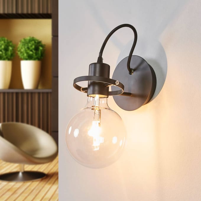 IDEAL LUX Design-wandlamp Radio in zwart