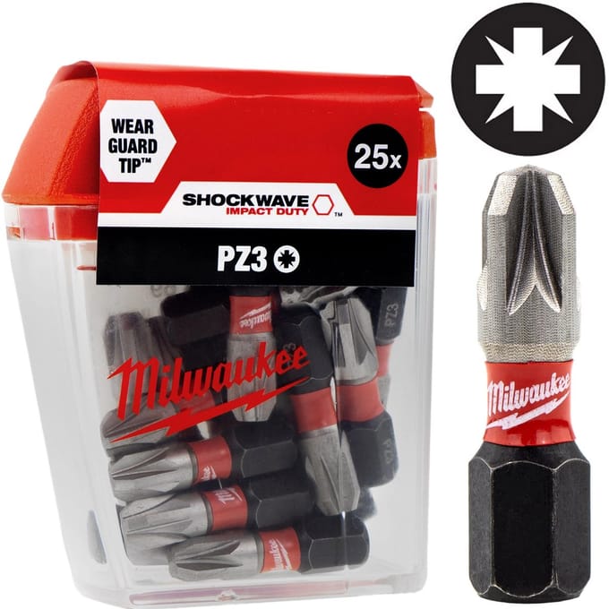 Milwaukee Shockwave Impact Duty™ schroefbits CD Tic Tac PZ3 x 25 mm - 25 stuks - 4932430869