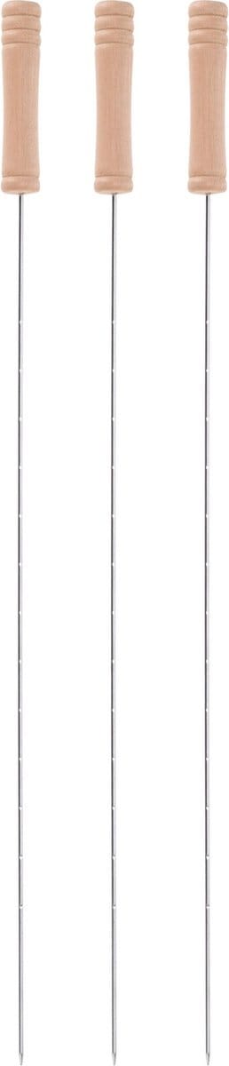 Elite Barbecue spiesen - 8x - metaal/hout - 40 cm - BBQ vleespennen