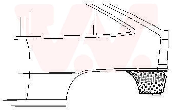 Van Wezel - ACHTER SCHERM VOOR OPEL KADETT E 1984-1993 ARC734689VWAN