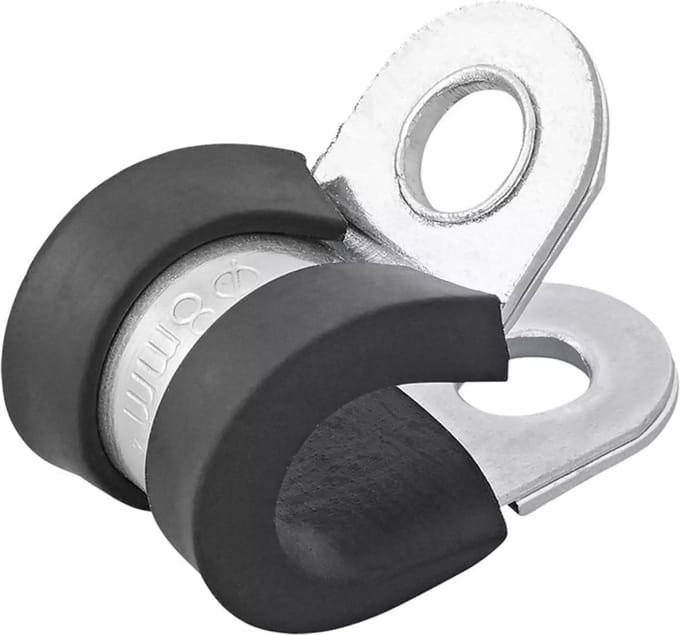 ProPlus Kabelklem 8 mm - Rubber Bescherming - Roestvrij Staal - 31 mm Lengte