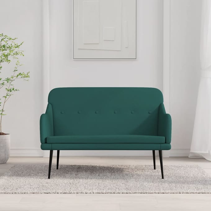 vidaXL - Bankje - 110x76x80 - cm - stof - donkergroen