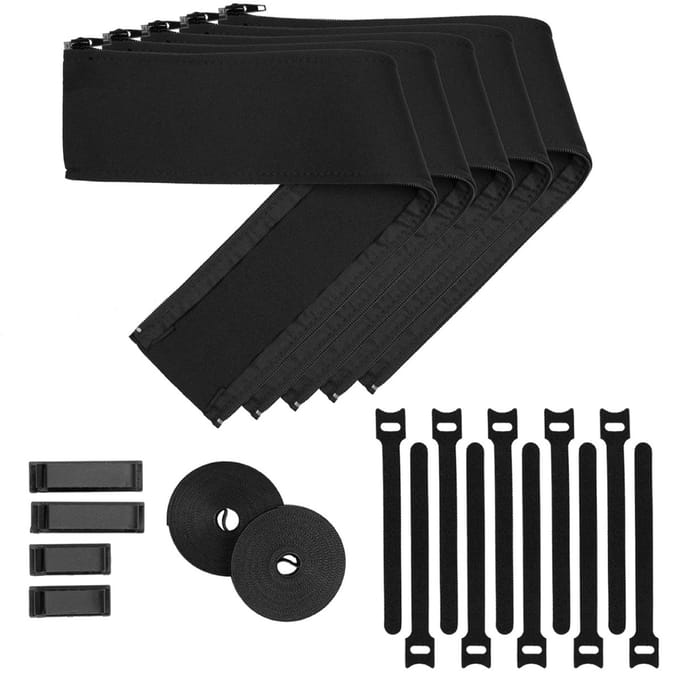 Arozzi Kabelmanagement Set - Sleeves - Clips - Klittenband - Zwart